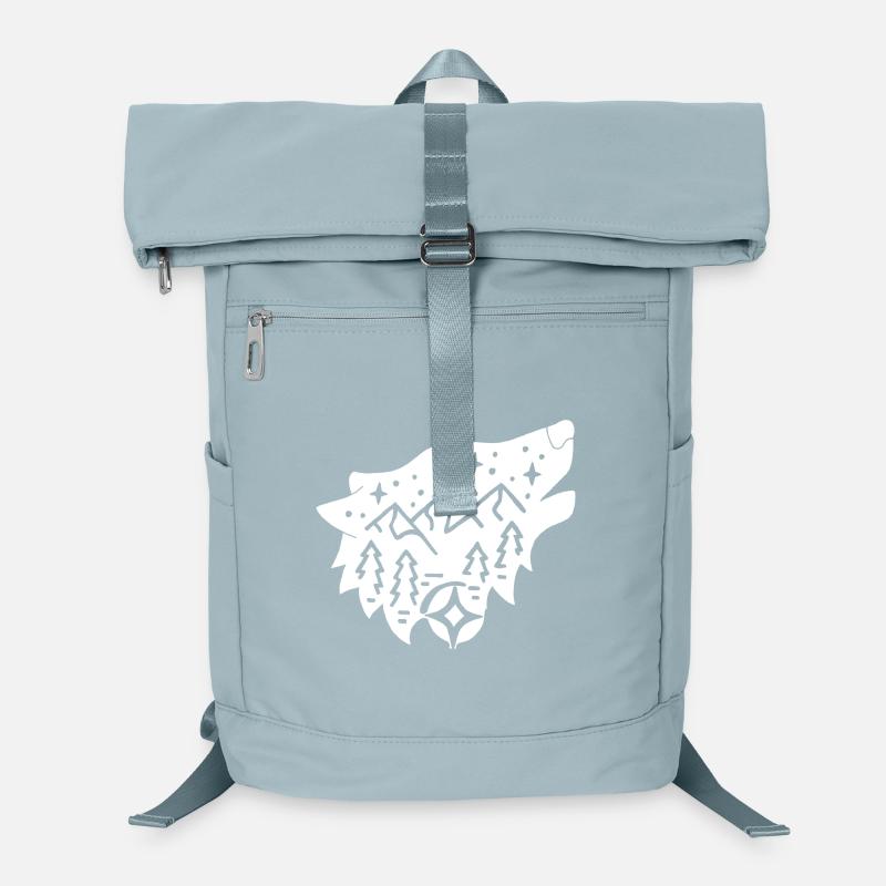 Naturtotem weißer Wolf Laptop-Rucksack 