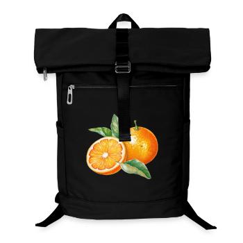 Aquarelle fruits orange avec des feuilles - Sac à dos ordinateur - noir - Devant