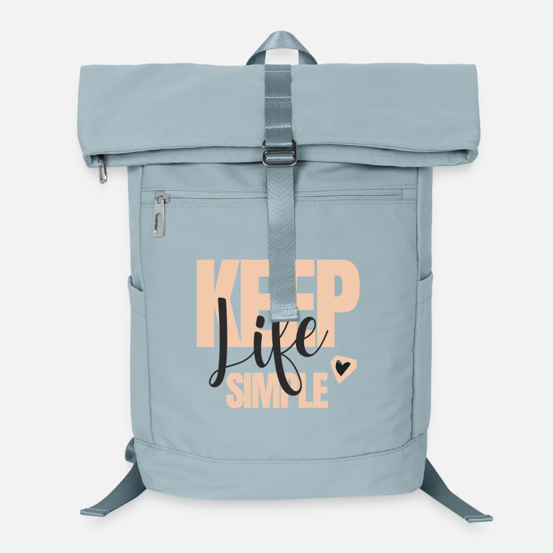 Keep Life Simple Schriftzug Laptop-Rucksack 