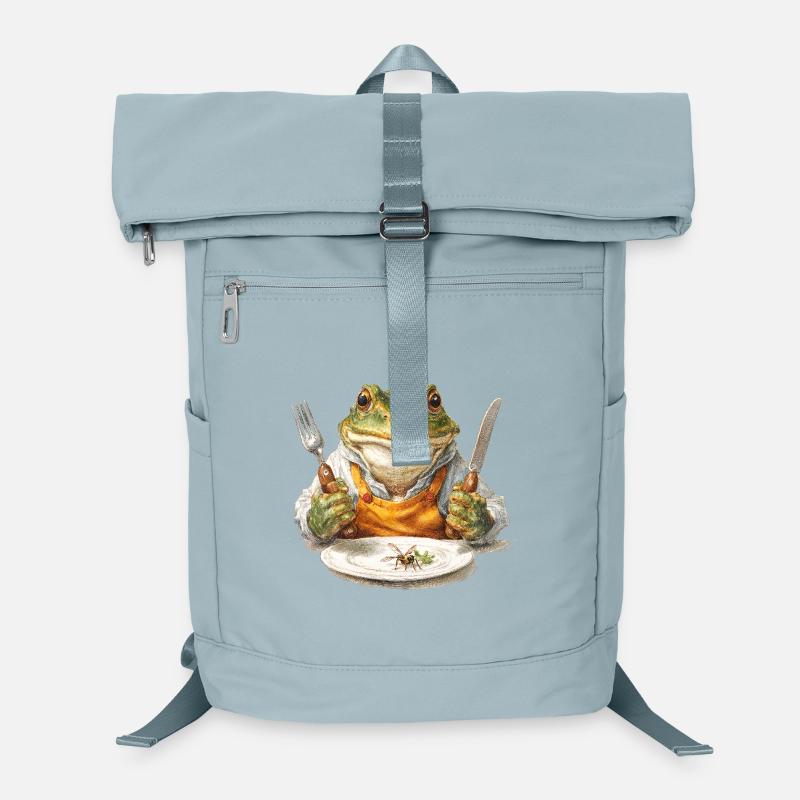 Froschkoch mit Gabel und Messer Laptop-Rucksack 