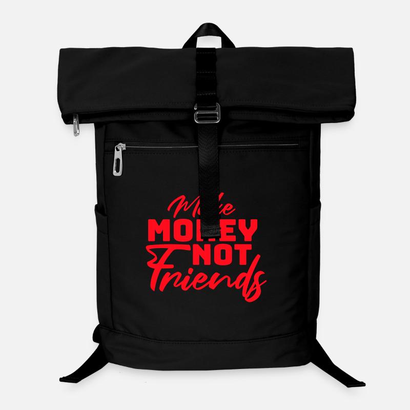 Make Money Not Friends Hustle Zitat Spruch Logo Laptop-Rucksack 