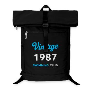 Vintage 1987 – Swimming Club Retro Geburtsjahr - Laptop-Rucksack  - Schwarz - Vorne