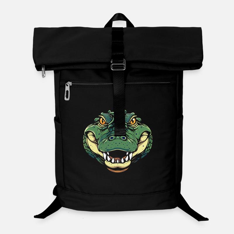 Illustration de bande dessinée Crocodile Head Crocodile Mode Crocodile Head Sac à dos ordinateur