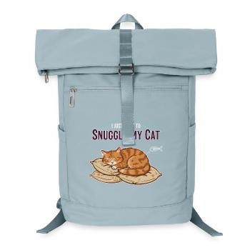 Red Cat Nap Humor Quote Snuggle My Cat - Laptop Backpack - ice blue - Front