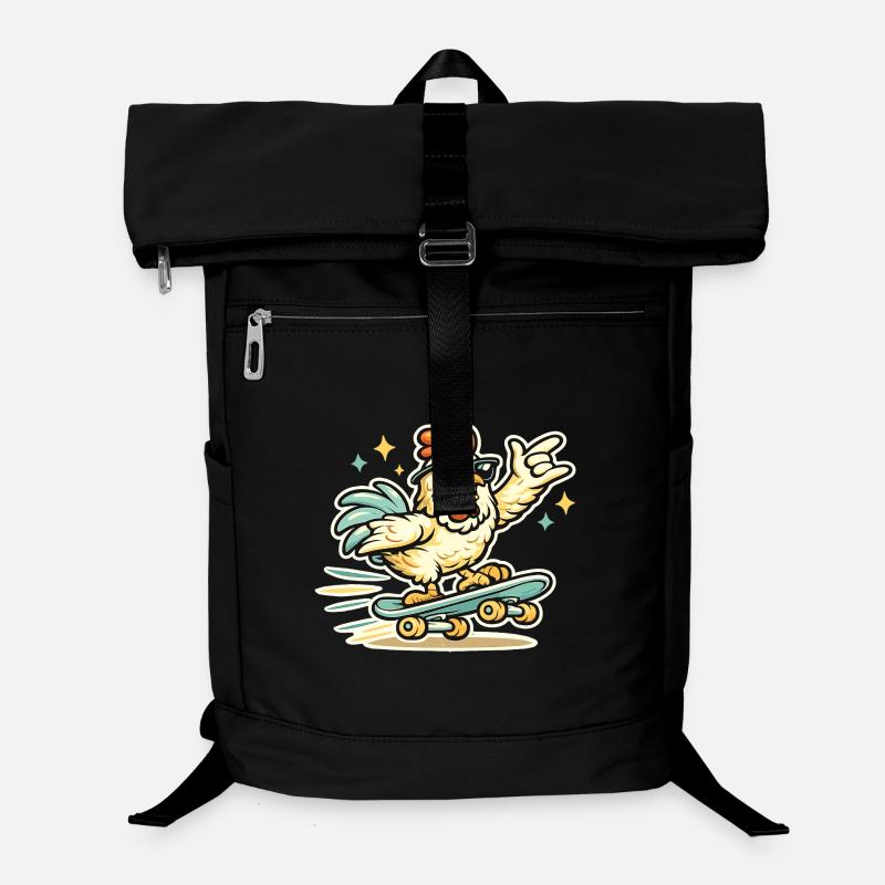 Lunettes de soleil poule en skateboard - Sac à dos ordinateur - noir
