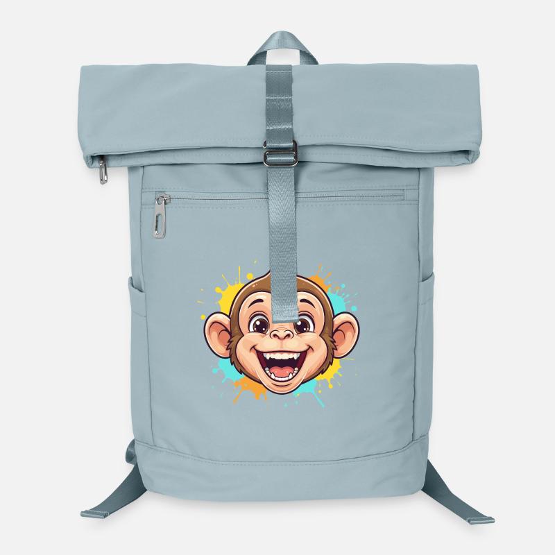 Fröhlicher Affe mit Farbspritzern Laptop-Rucksack 