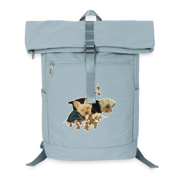Yorkshirehunde im Herbstlaub - Laptop-Rucksack  - Eisblau - Vorne