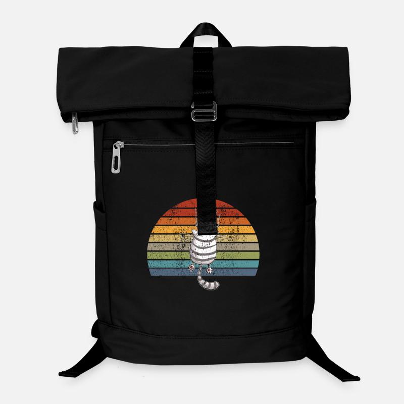 Chat suspendu I Vintage chats motif rétro bande dessinée Sac à dos ordinateur