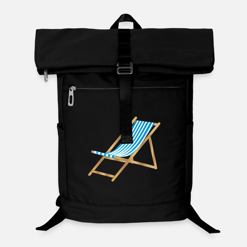 blau weiß gestreifter maritimer Liegestuhl Laptop-Rucksack 