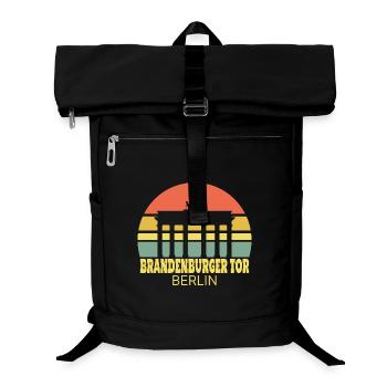 Brandenburger Tor Berlin Retro Silhouette - Laptop-Rucksack  - Schwarz - Vorne