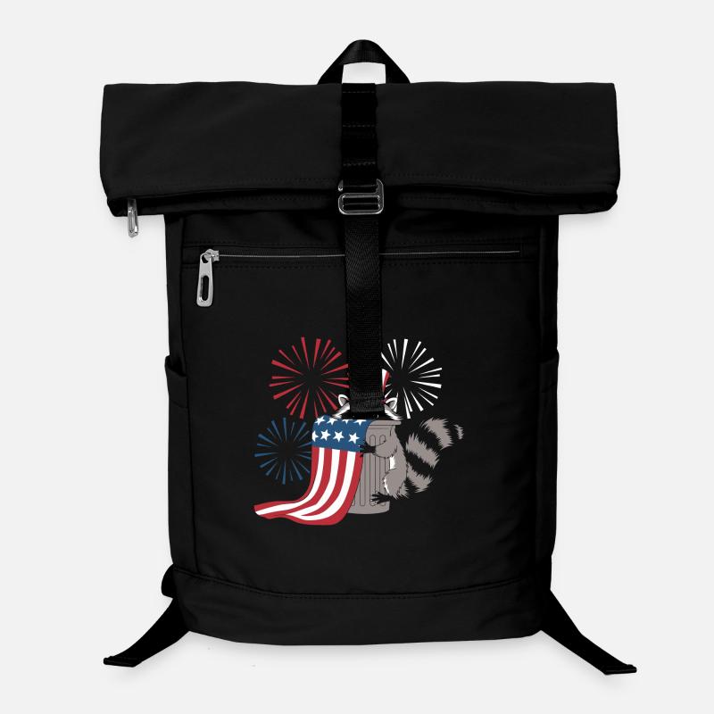 Patriotisches Waschbär-Feuerwerk Laptop-Rucksack 