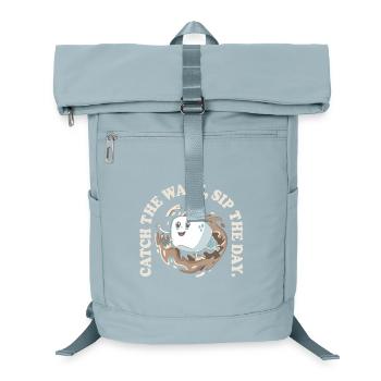 Attrapez la vague Sirotez la journée – Tendance café rétro - Sac à dos ordinateur - bleu glacier - Devant