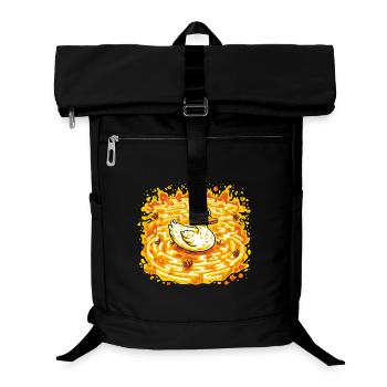 Goldene Ente in brennendem See - Laptop-Rucksack  - Schwarz - Vorne