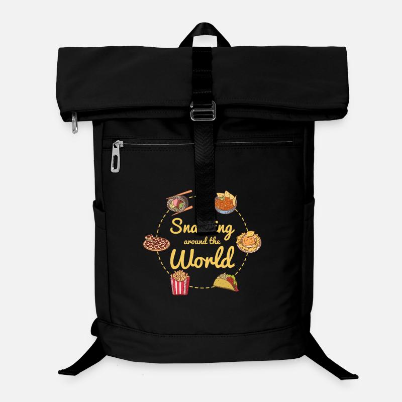 Snacking Around The World Essen Reise Motiv Laptop-Rucksack 
