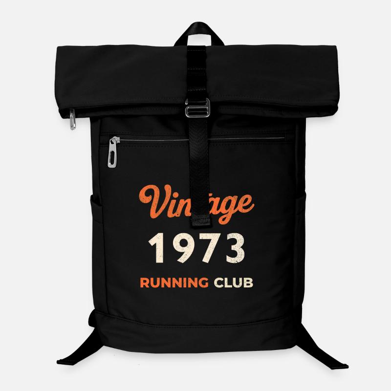 Idée de cadeau d’anniversaire vintage du club de course à pied 1973 Sac à dos ordinateur