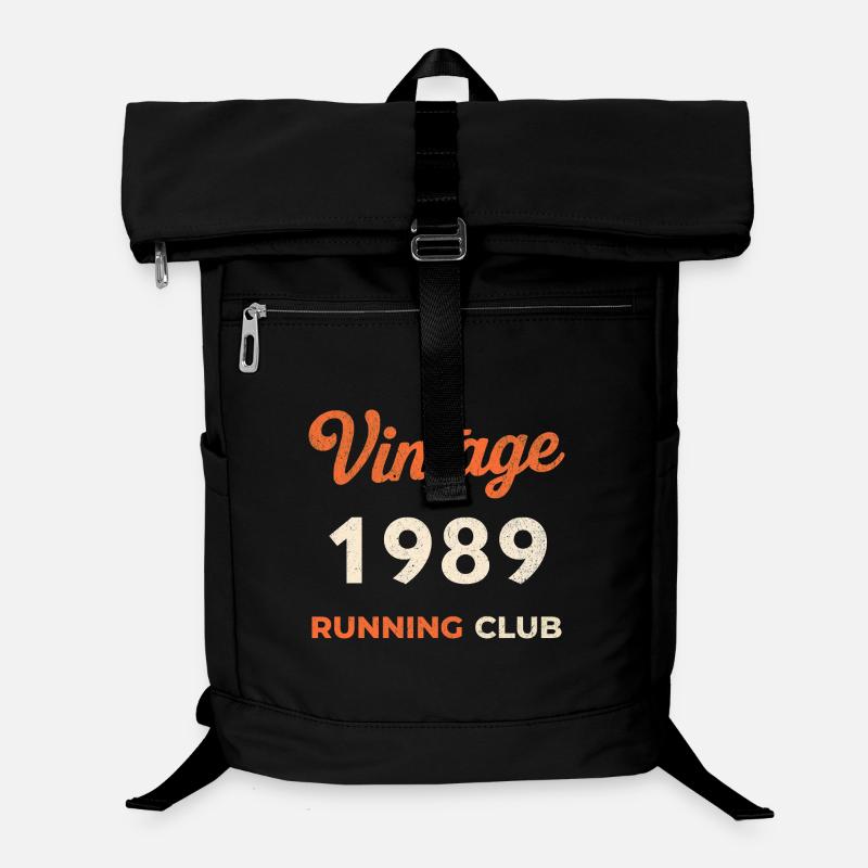 Idée cadeau d’anniversaire vintage du club de course à pied 1989 Sac à dos ordinateur