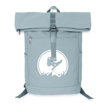 Snowboarder-Silhouette am Mountain Peak - Laptop-Rucksack  - Eisblau - Vorne