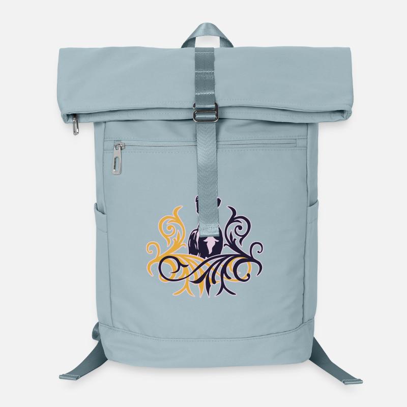 Dogge Floral dreifarbig Laptop-Rucksack 