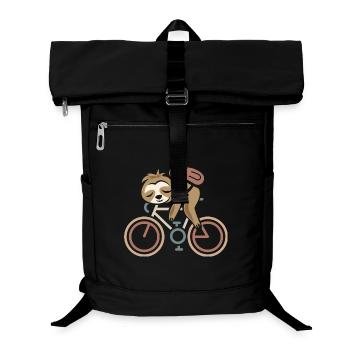 Retro Fahrrad Faultier Tour comic lustig Rennrad - Laptop-Rucksack  - Schwarz - Vorne