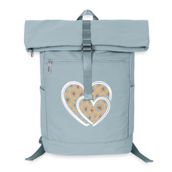 Coeur avec imprimé léopard - Sac à dos ordinateur - bleu glacier - Devant