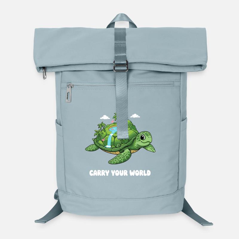 Insel-Schildkröte mit Wasserfall Laptop-Rucksack 