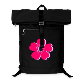 Fleurs roses vives - Sac à dos ordinateur - noir - Devant