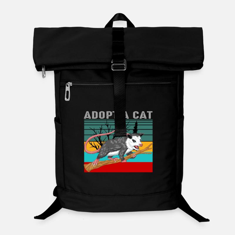 Vintage Opossum Shirt - Retro Adopt A Cat Laptop Backpack