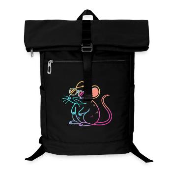 Regenbogenratten-Neonbrille - Laptop-Rucksack  - Schwarz - Vorne