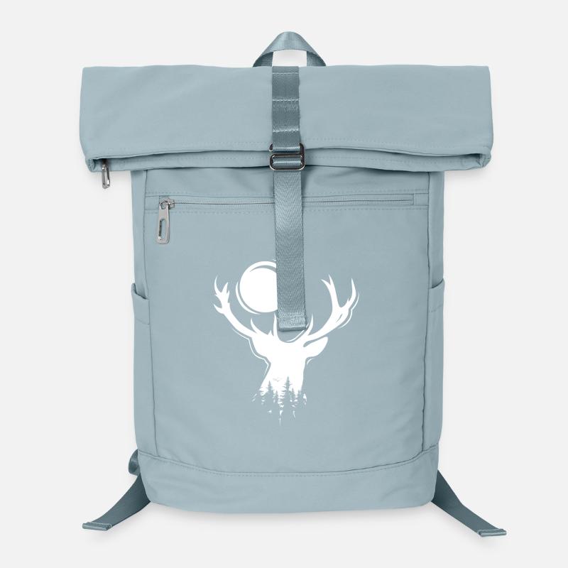 Symbole de l’orignal Moon Deer Evening Forest Icon Graphic Sac à dos ordinateur