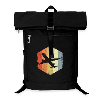 Avion à réaction vintage - Sac à dos ordinateur - noir - Devant