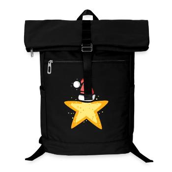 Poinsettia avec illustration de chapeau de Père Noël - Sac à dos ordinateur - noir - Devant