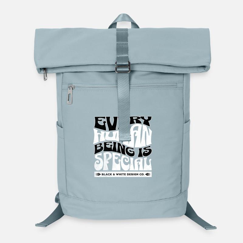 Every Human Being Is Special – Black & White Laptop Backpack