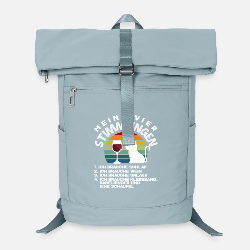 Meine vier Stimmungen Schlaf Wein Urlaub Schaufel Laptop-Rucksack 