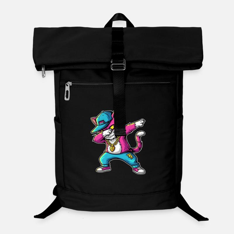 Déclaration humoristique de style de rue de Dab Cat - Sac à dos ordinateur - noir