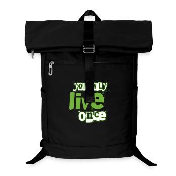 You Only Live Once Green Graffiti Look - Laptop Backpack - black - Front