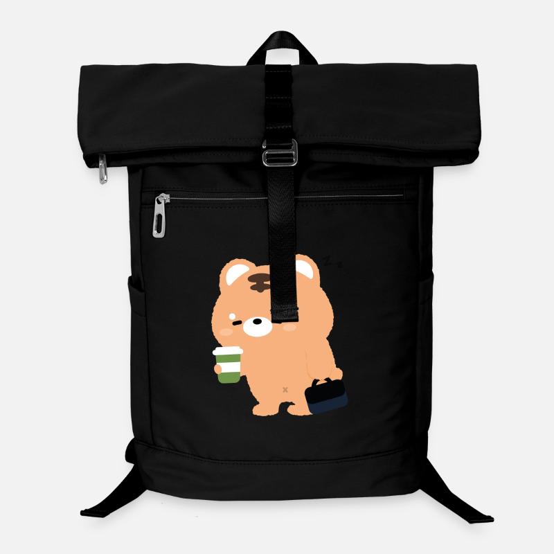 Kawaii Tiger mit Kaffeetasse Laptop-Rucksack 