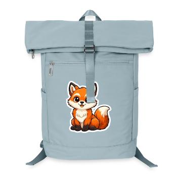 Niedlicher Fuchs Motiv im Cartoon Stil  - Laptop-Rucksack  - Eisblau - Vorne