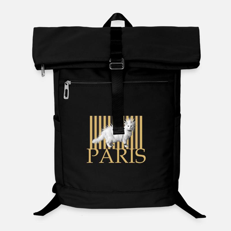 Paris Punk Katze Langhaar Laptop-Rucksack 