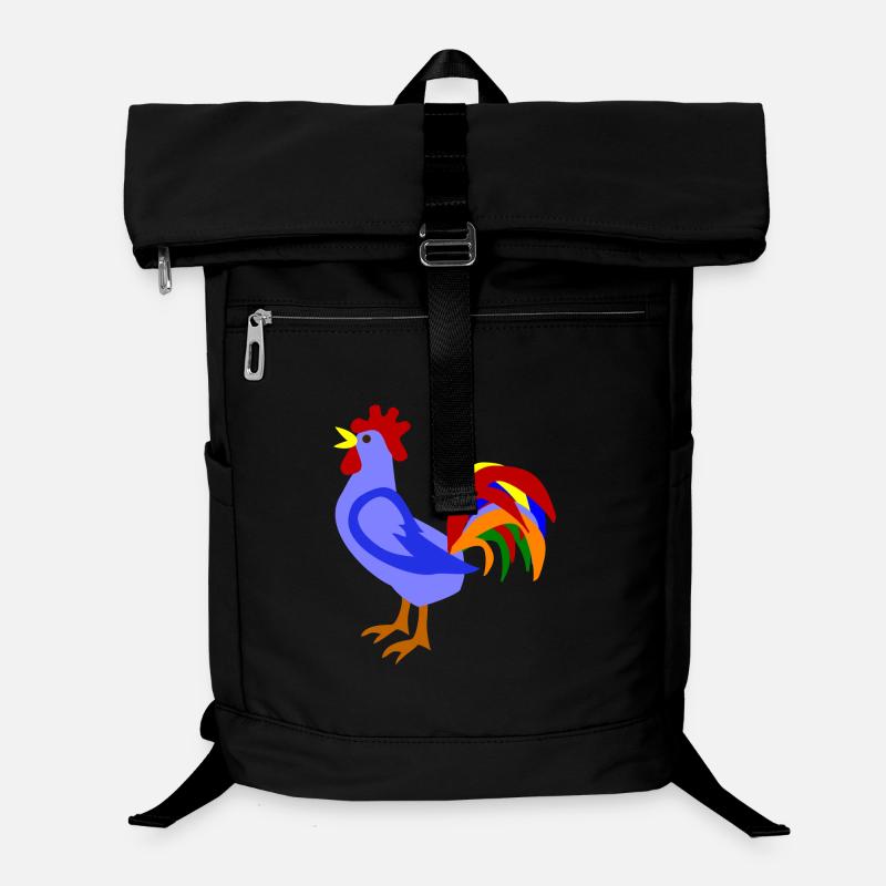 Farbenfroher Hahn im Kunstdesign Laptop-Rucksack 