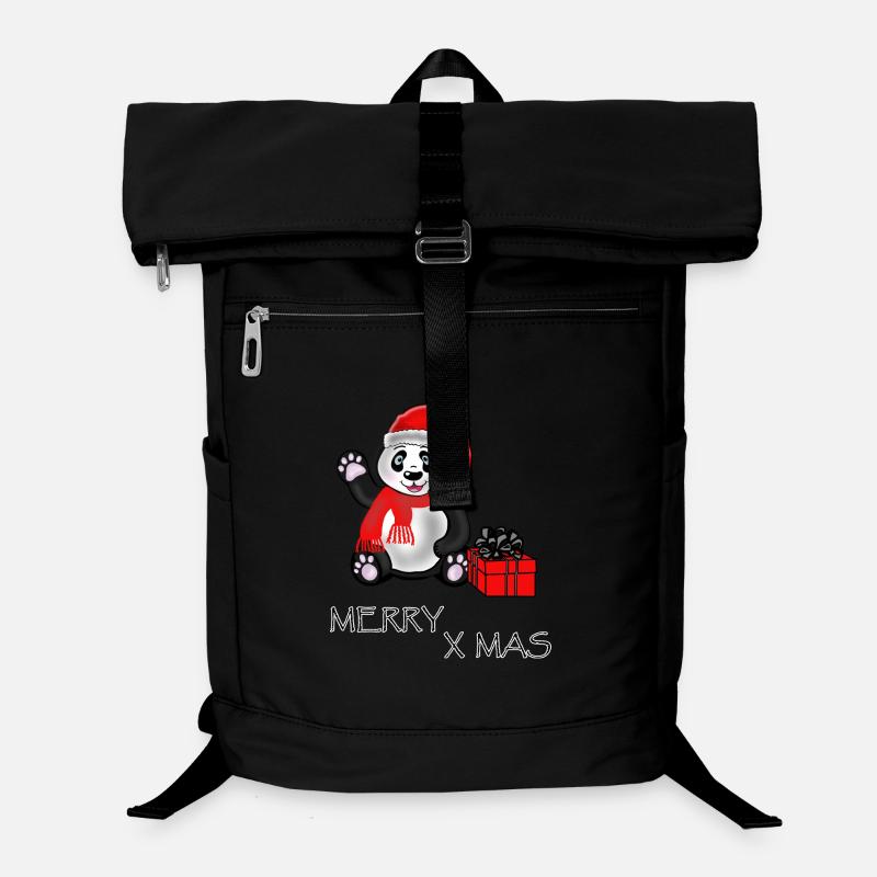 L'ours panda souhaite Joyeux X Mas, Joyeux Noël Sac à dos ordinateur