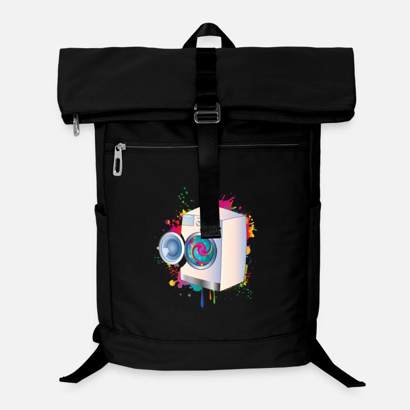Machine à laver dans le style graffiti avec un linge de couleur Sac à dos ordinateur