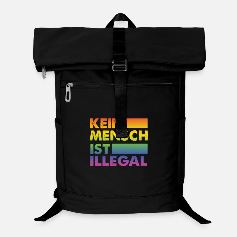 Kein Mensch ist illegal Regenbogen Menschenrechte Laptop-Rucksack 