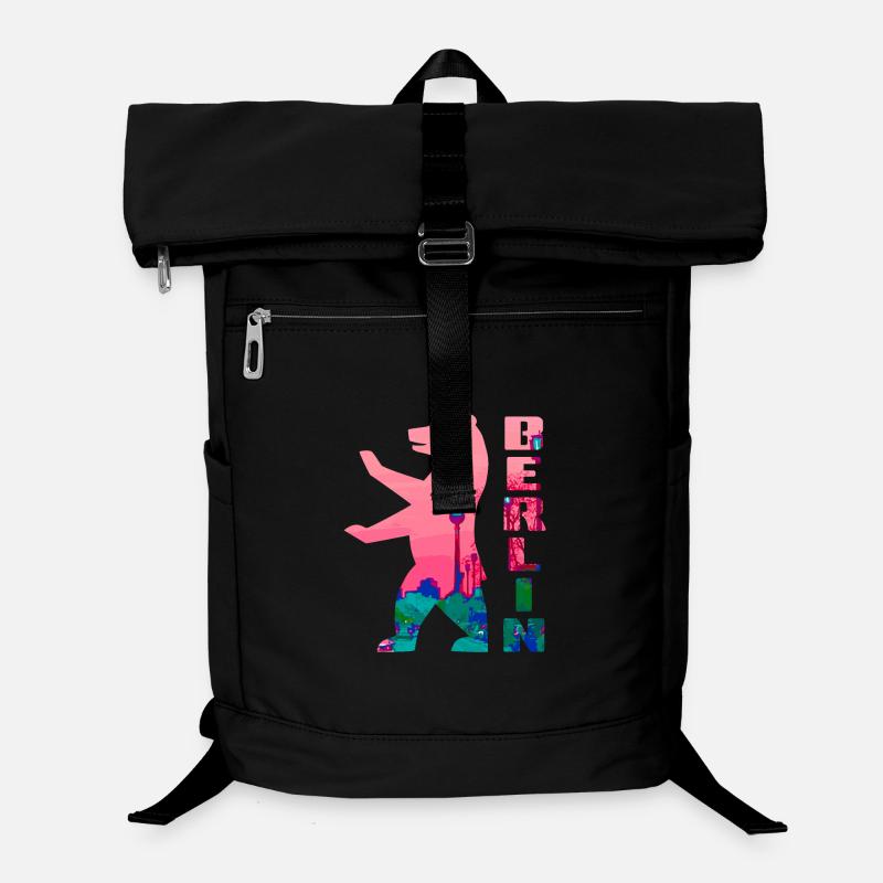 Silhouette de néon d’ours de Berlin Sac à dos ordinateur