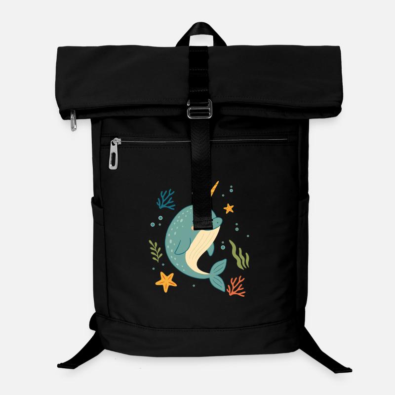 Narval dans la mer – La licorne des océans Sac à dos ordinateur