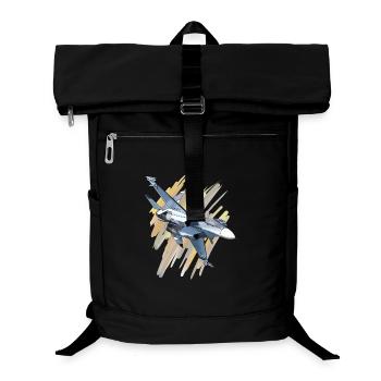Avion de chasse au design dynamique - Sac à dos ordinateur - noir - Devant