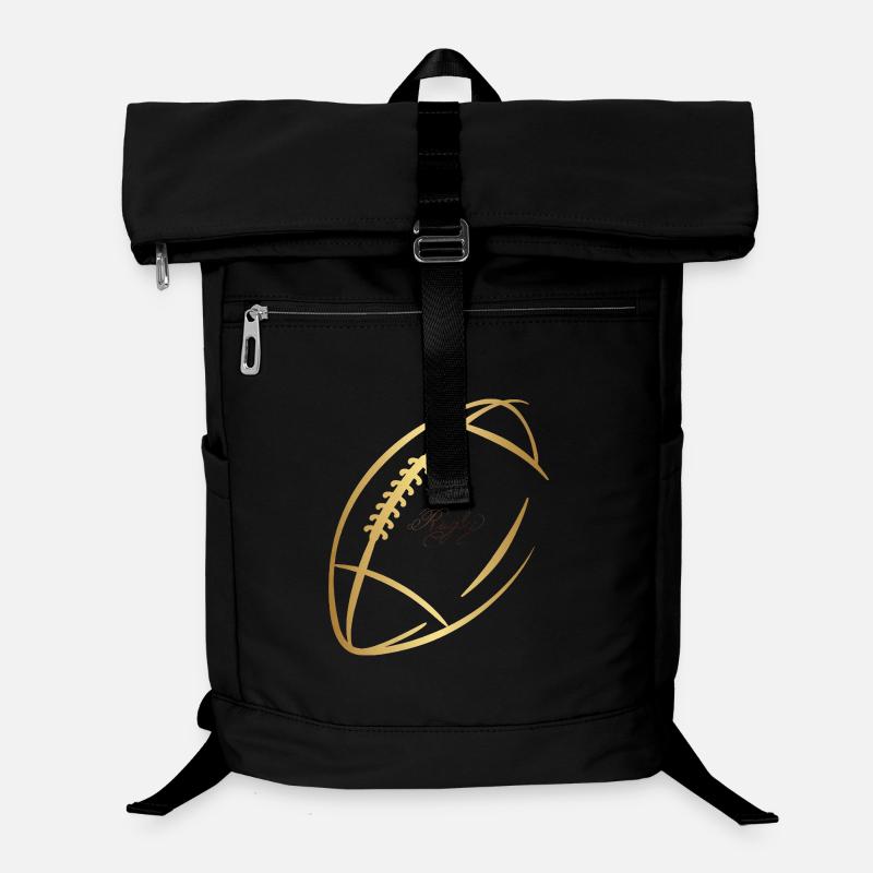 Elegant Golden Rugby Ball Laptop Backpack