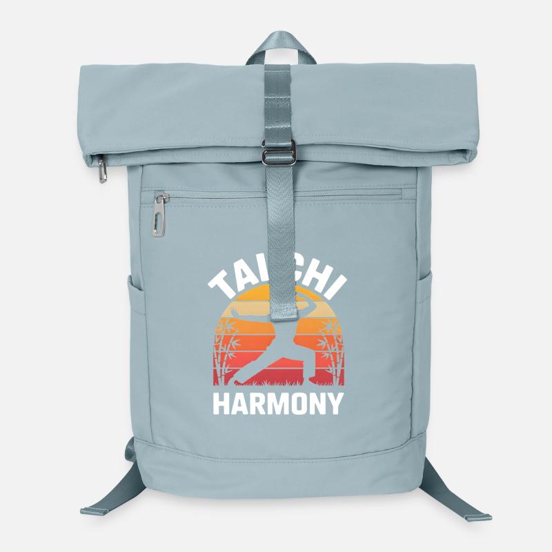 Harmonie du Tai Chi – Coucher de soleil et équilibre Sac à dos ordinateur