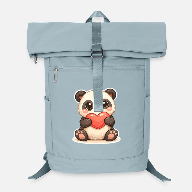 Amour de cœur de panda câlin Sac à dos ordinateur