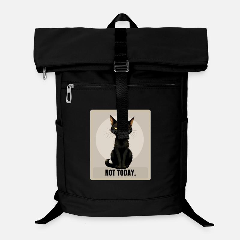 Not Today. – Sarcastic Black Cat Design Laptop Backpack
