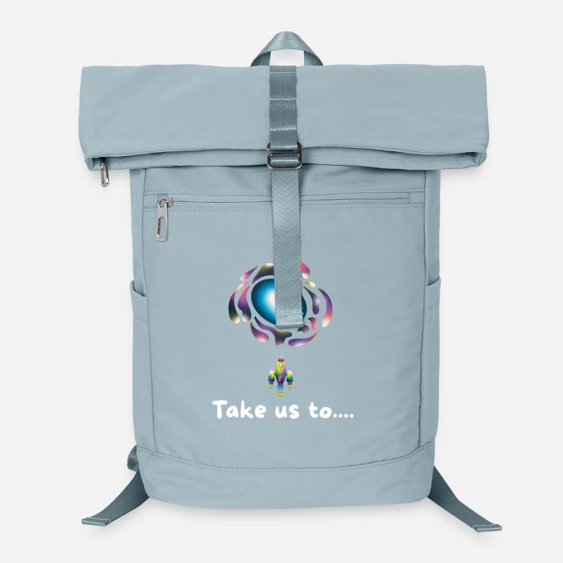Neon Galaxy Rocket Laptop Backpack